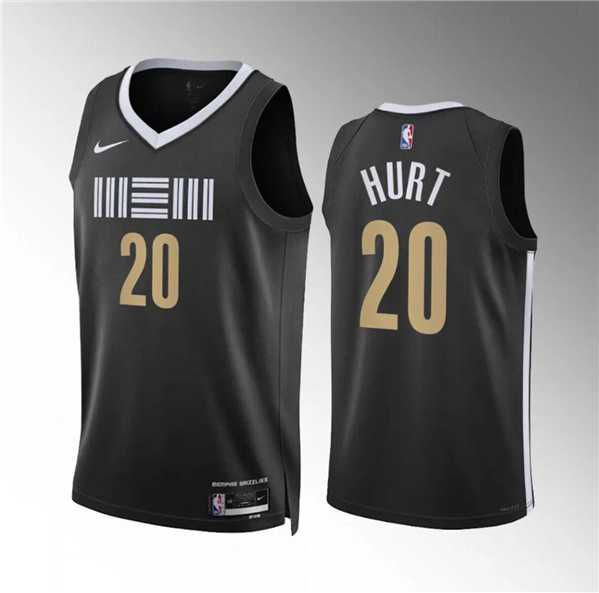 Mens Memphis Grizzlies #20 Matthew Hurt Black 2023-24 City Edition Stitched Jersey Dzhi->->NBA Jersey